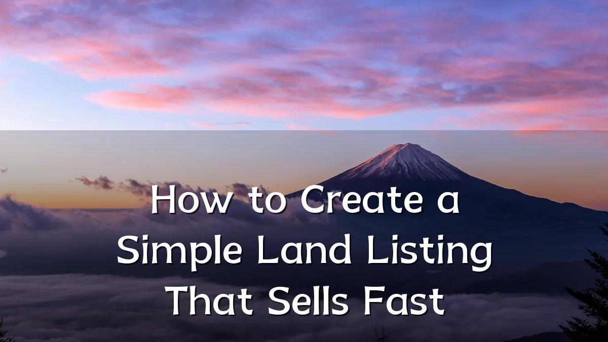 How to Create a Simple Land Listing That Sells Fast